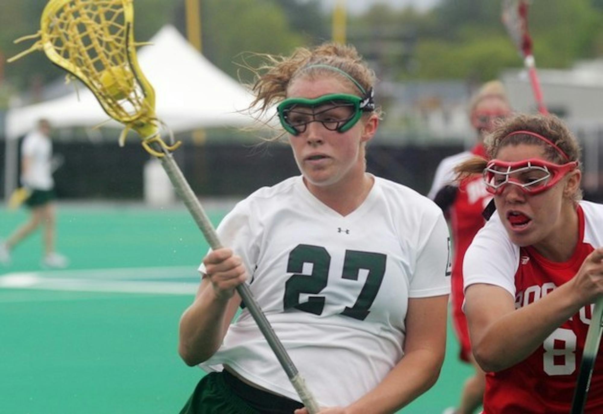 Whitney Douthett '07 notched two goals and two assists in the Big Green's 9-4 thumping of BU Sunday.