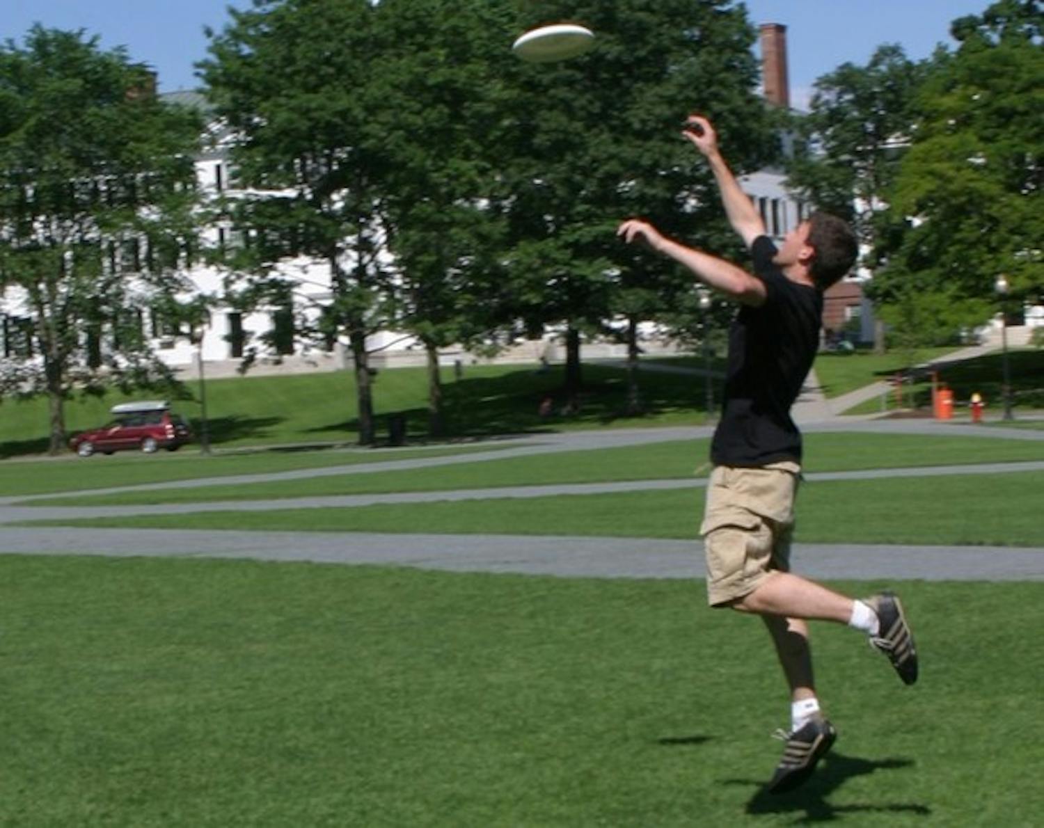 Daniel Ames '06 failed to realize there were nine better ideas for summer sporting fun when he chose to play with a frisbee on the Green Wednesday.