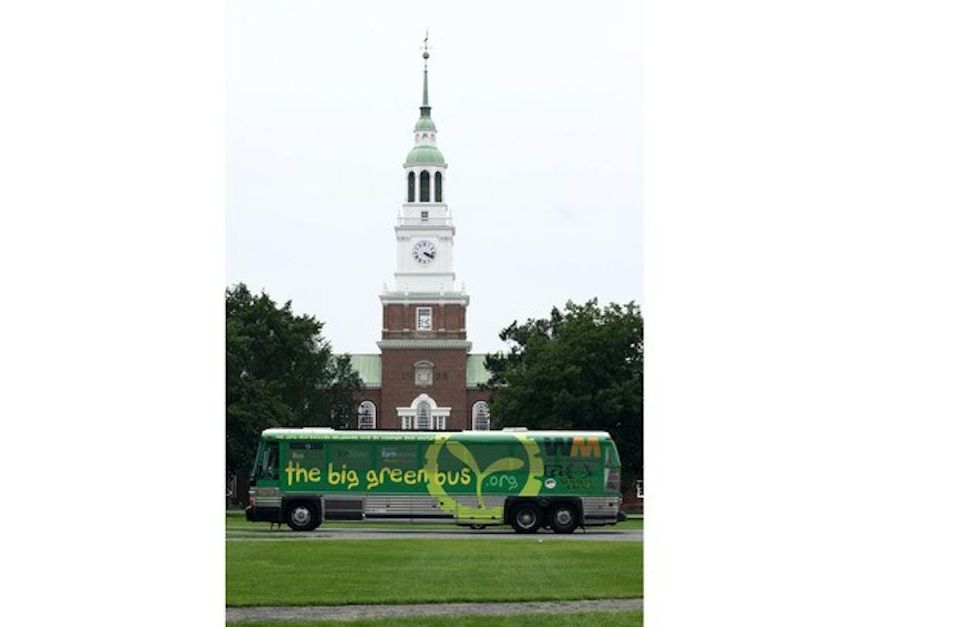The Big Green Bus came to campus as part of the festivities for Earth Week 2010 before departing for a tour of Massachusetts.