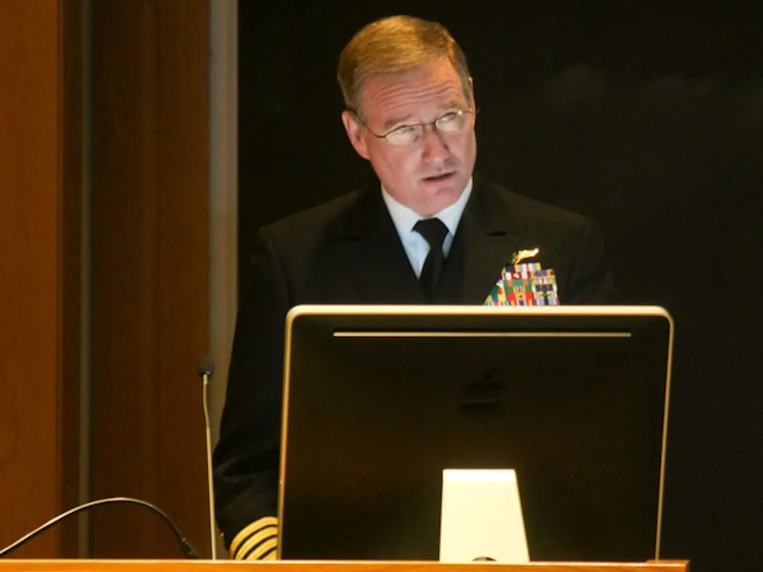 Admiral Patrick Walsh, the vice chief of U.S. Naval Operations, discussed global military strategy in a lecture in Kemeny.