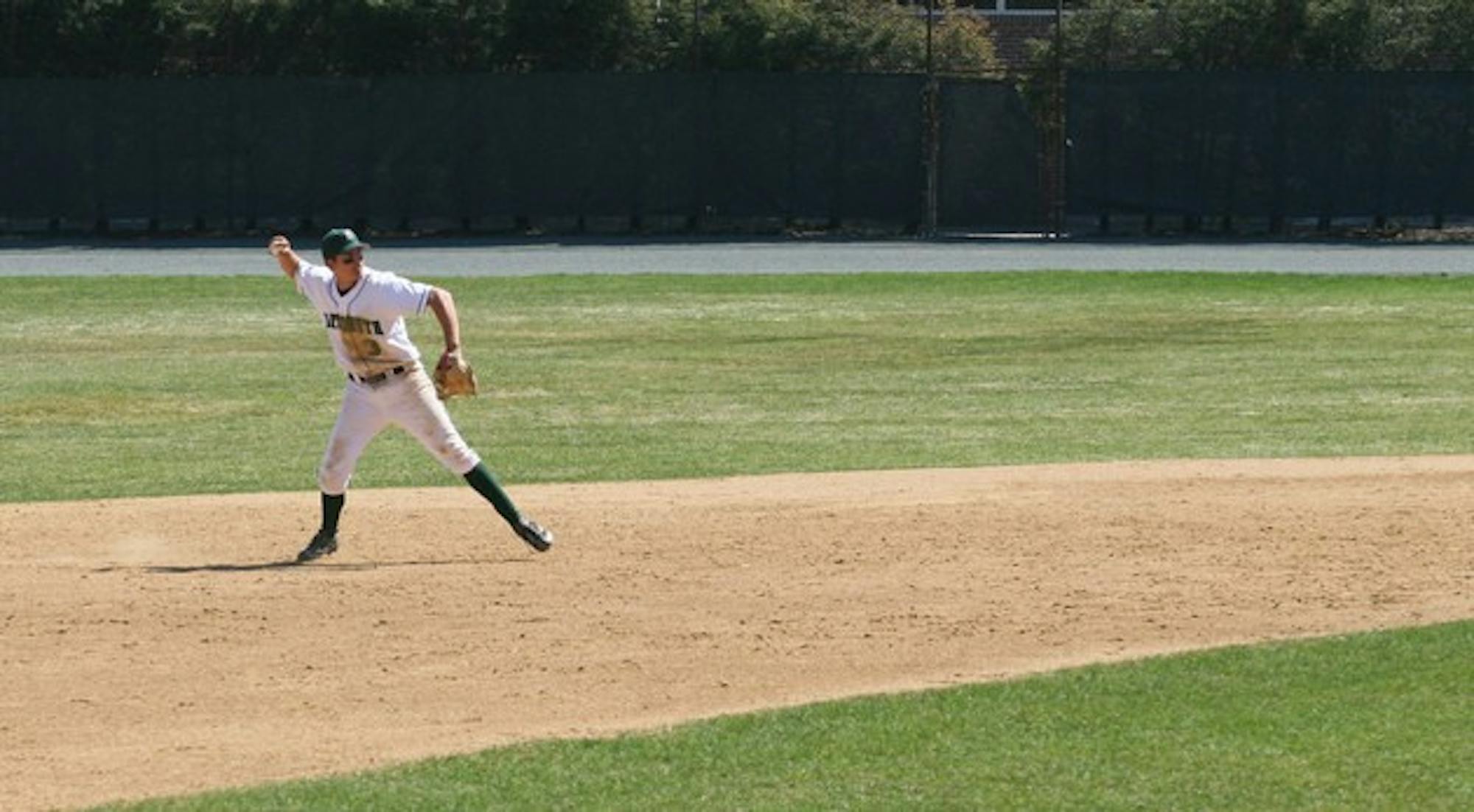 Dartmouth shortstop Erik Bell '08 fielded 20 balls in a four-game split with Yale in Hanover last weekend.