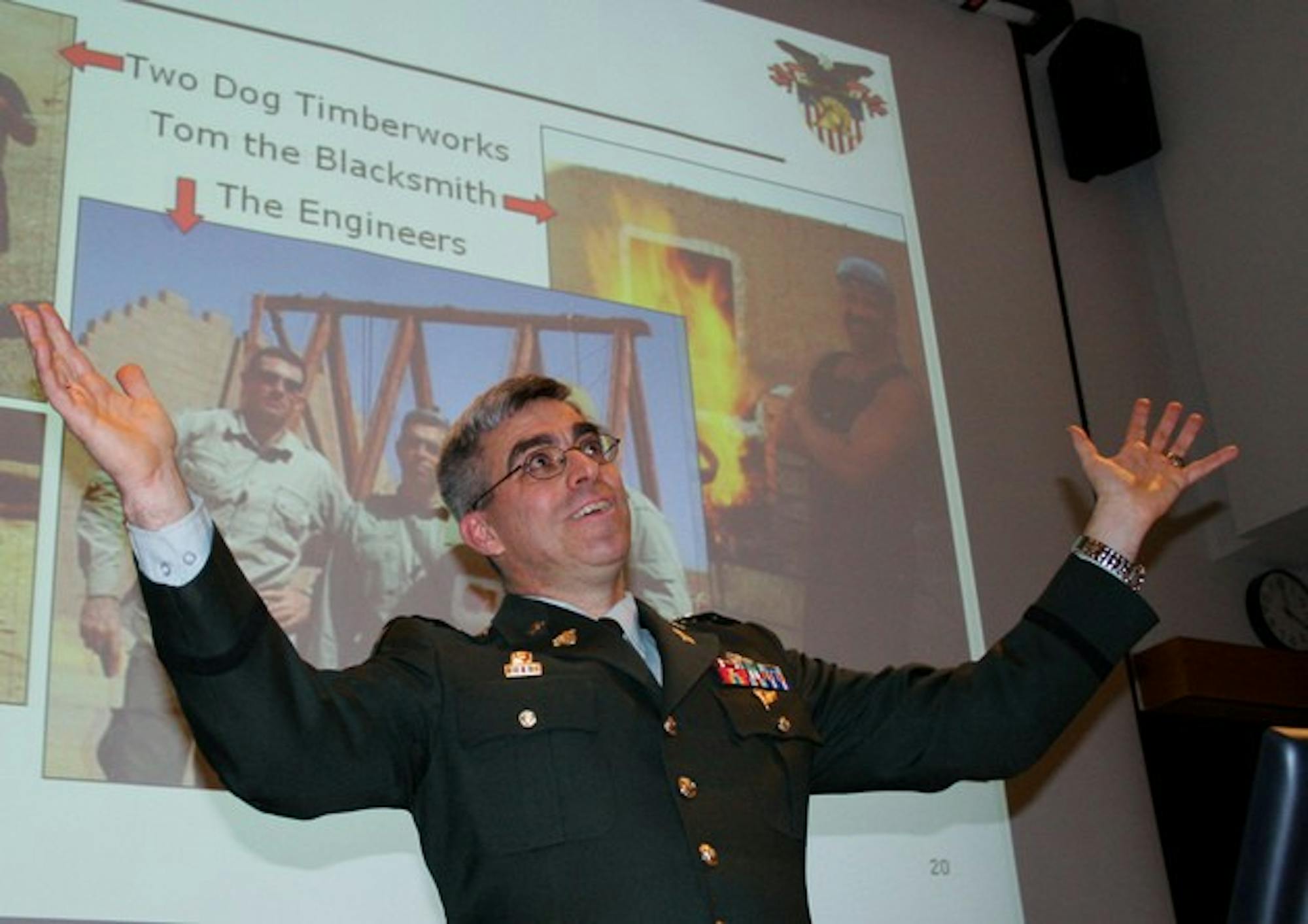 Colonel Stephen Ressler described his experiences working on two engineering projects in different parts of the world: Afghanistan and Morocco.