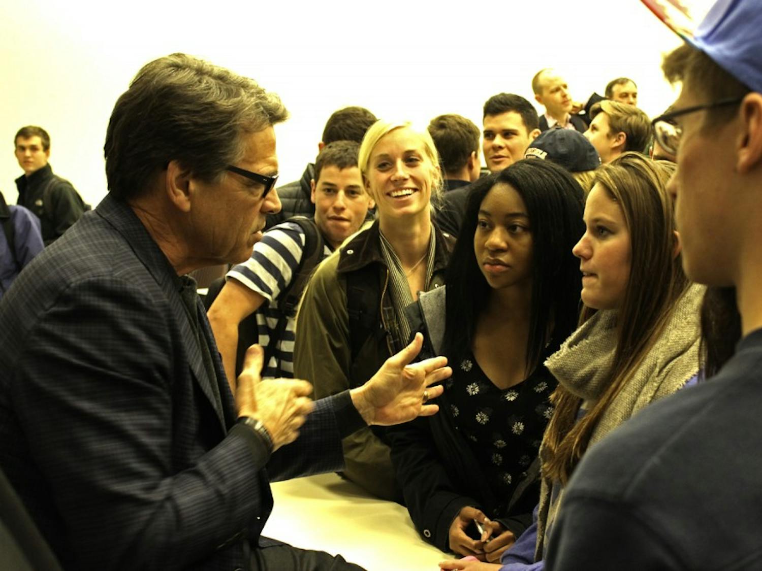 Gov. Rick Perry, R-Texas, spoke to students Sunday night. 