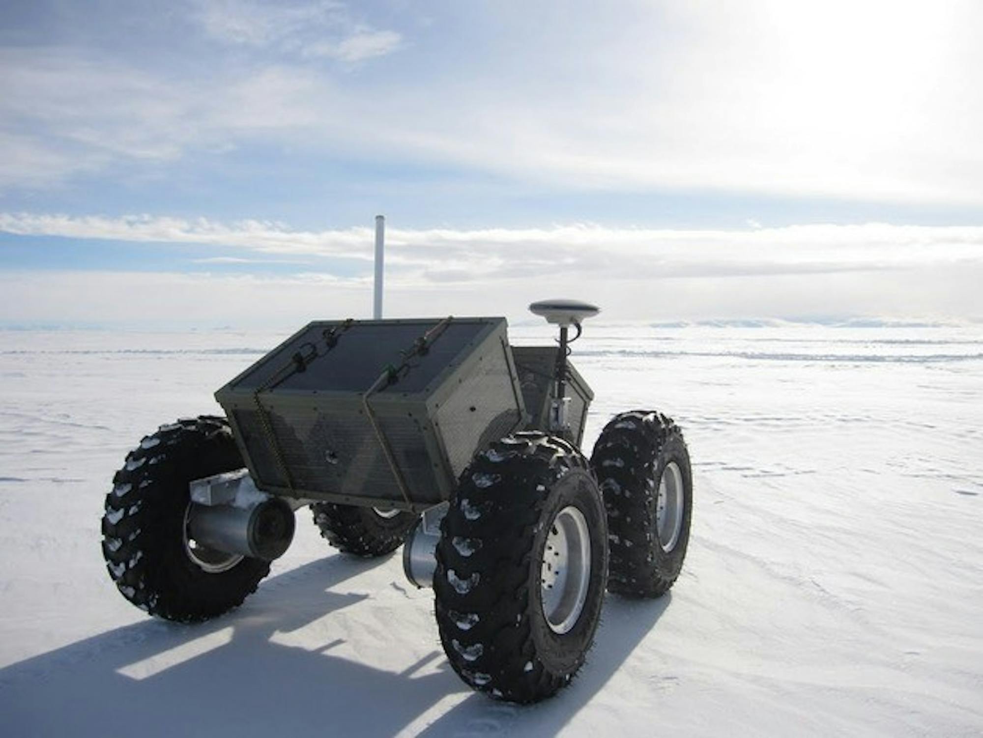 The Yeti robots's ground-penetrating radar will allow polar researchers to safely navigate crevass-filled ice caps.