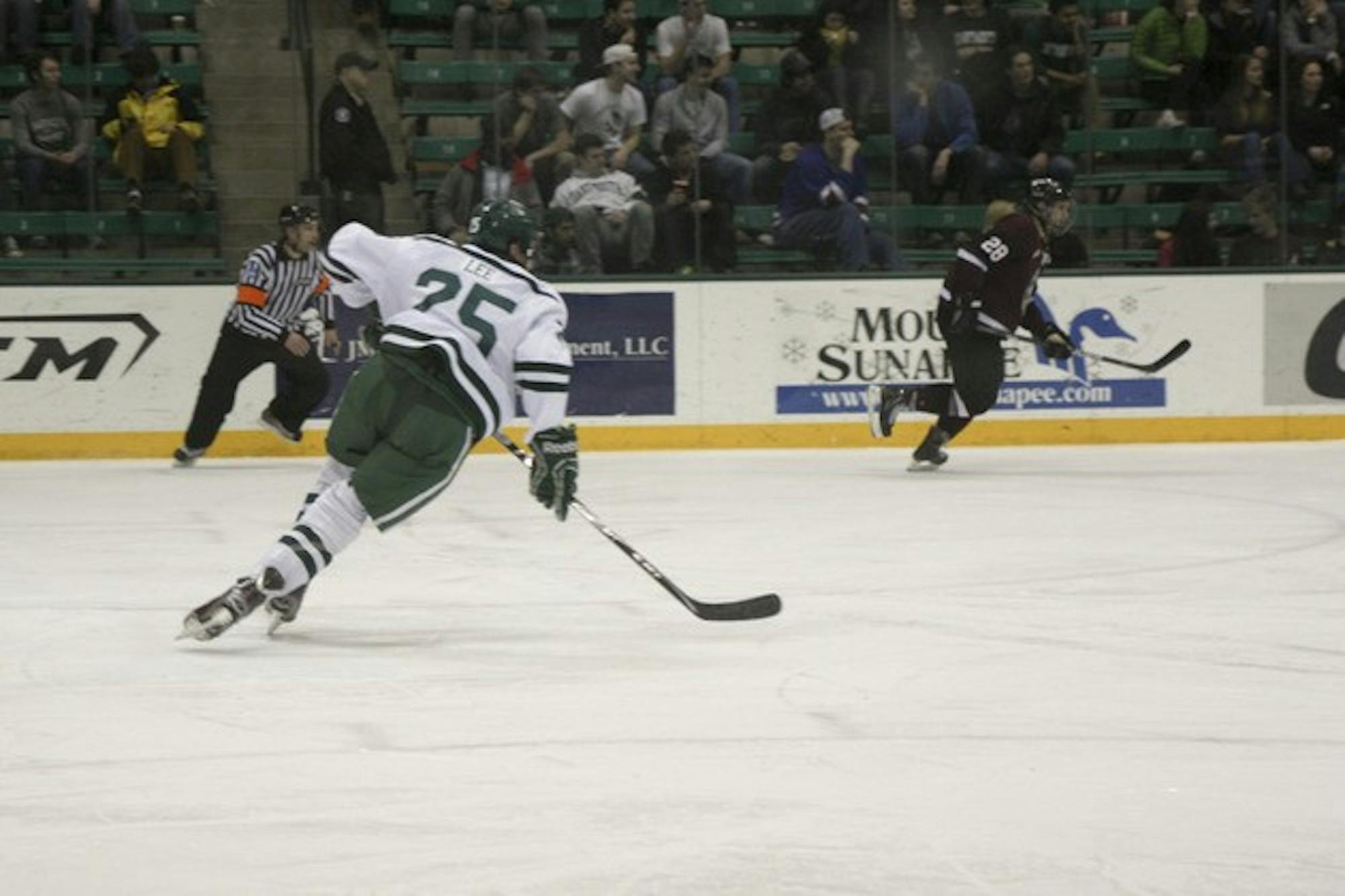 Paul Lee '12, who played in his 100th game this weekend, scored a goal against Brown University on Saturday.