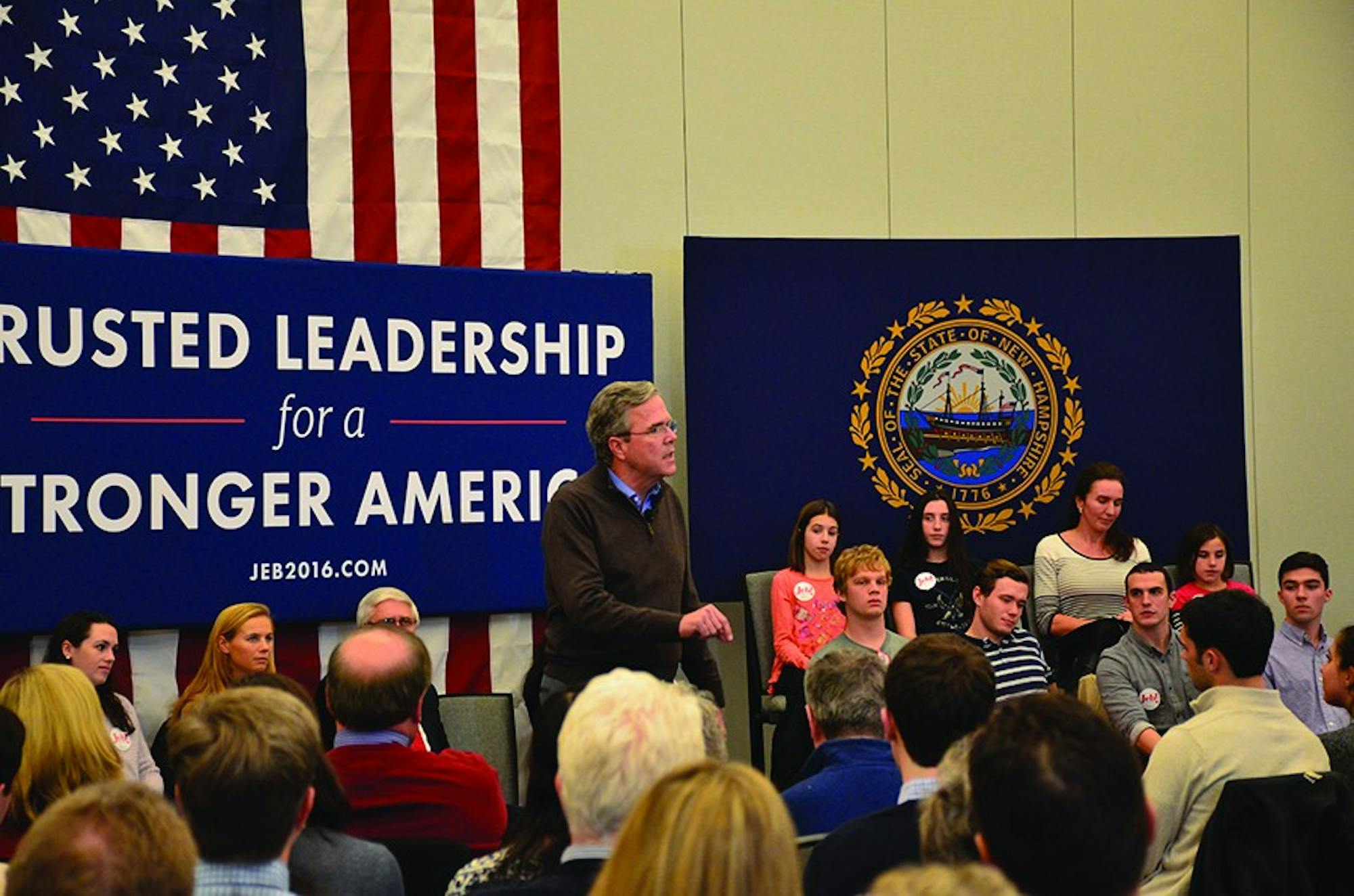 Jeb Bush spoke to a crowd of students and community memebers on a local campaign stop.
