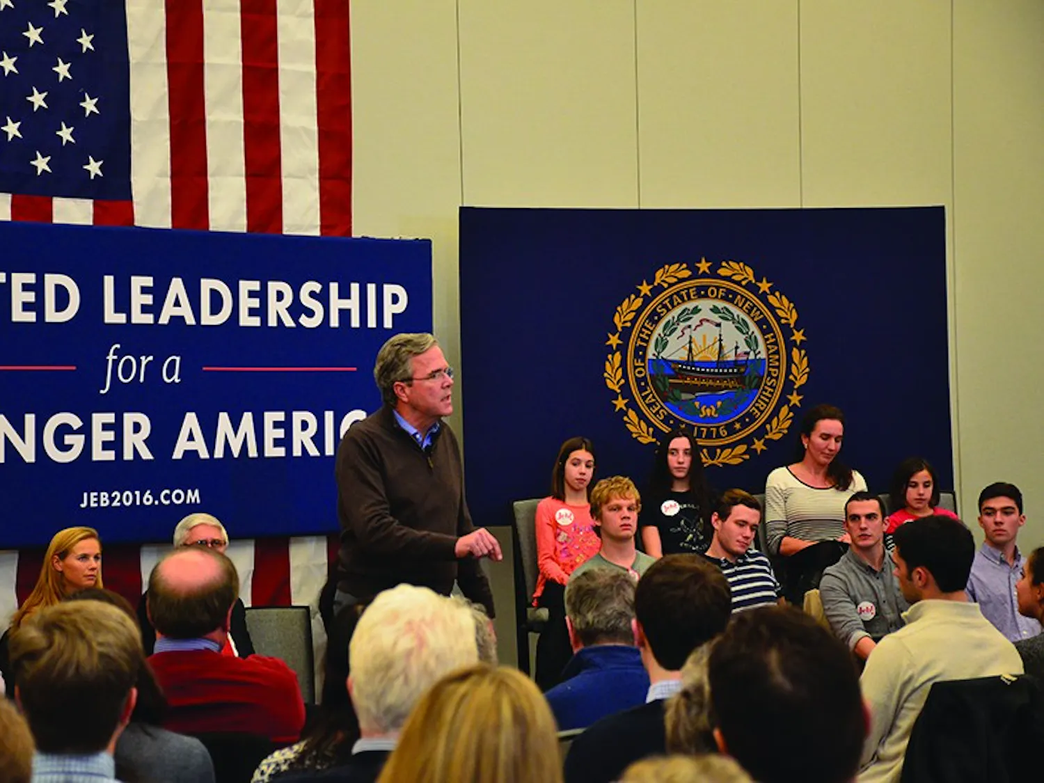 Jeb Bush spoke to a crowd of students and community memebers on a local campaign stop.