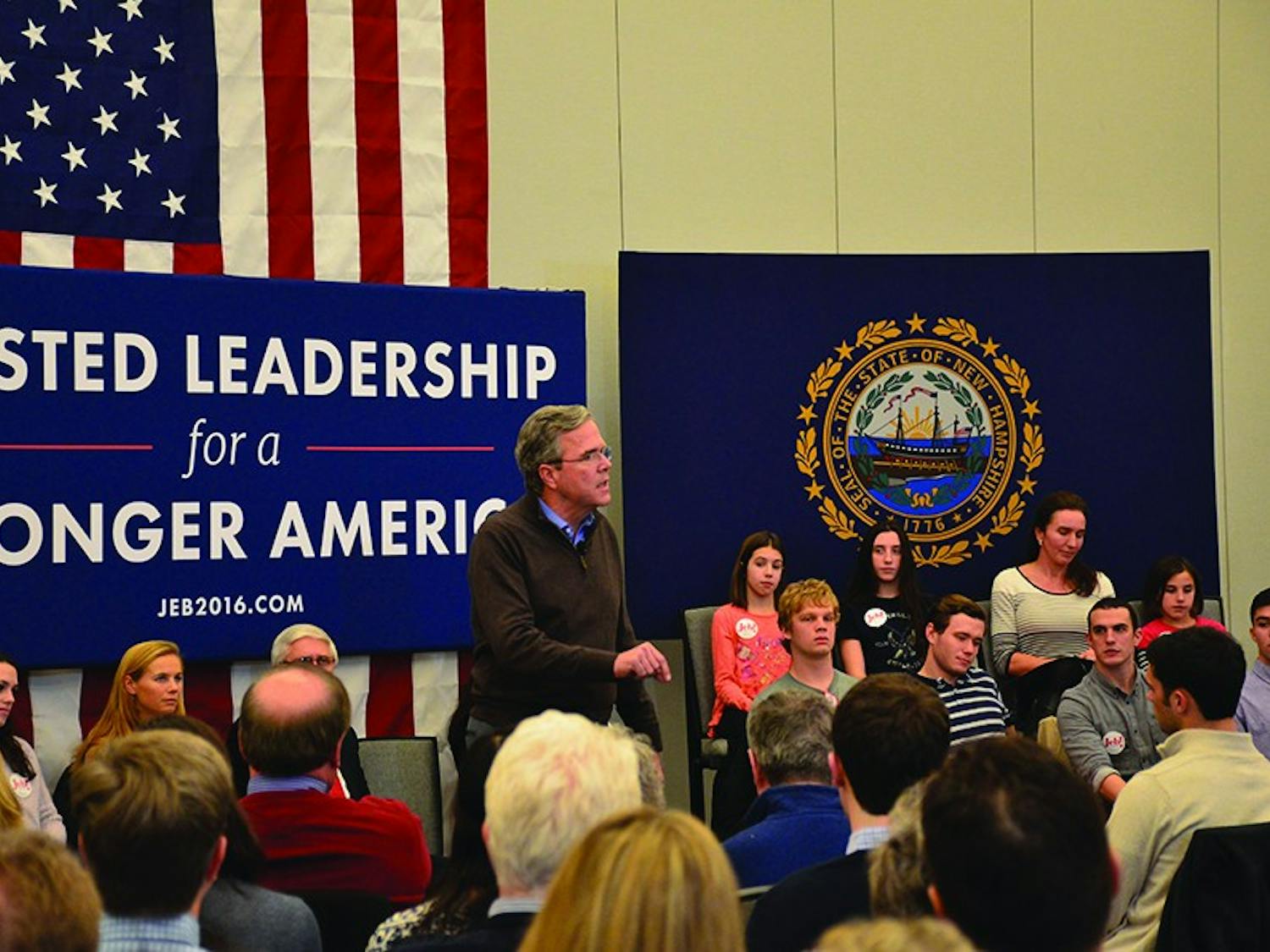 Jeb Bush spoke to a crowd of students and community memebers on a local campaign stop.