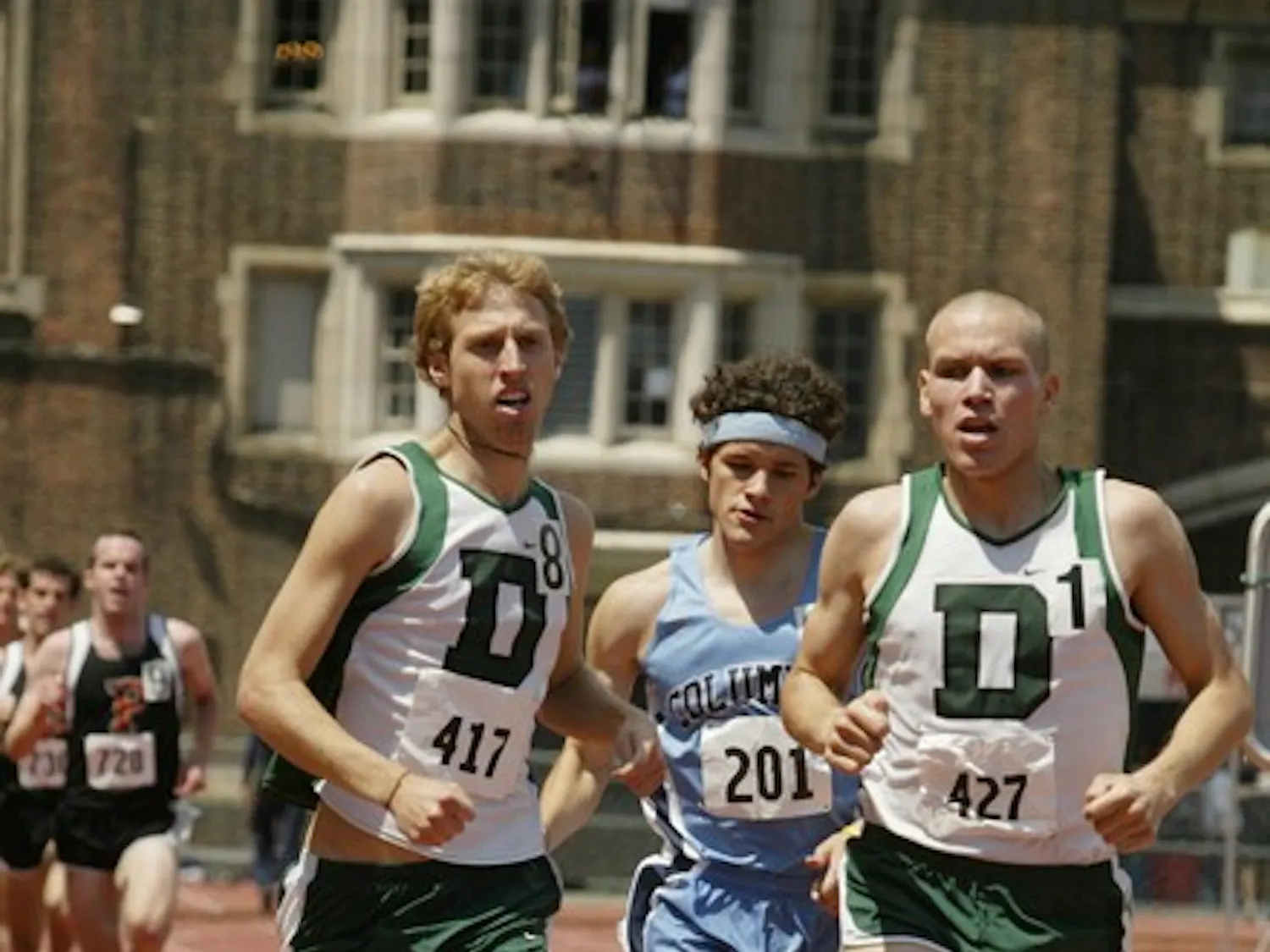 Ben True '08, right, placed third in the Olympic Development mile race.