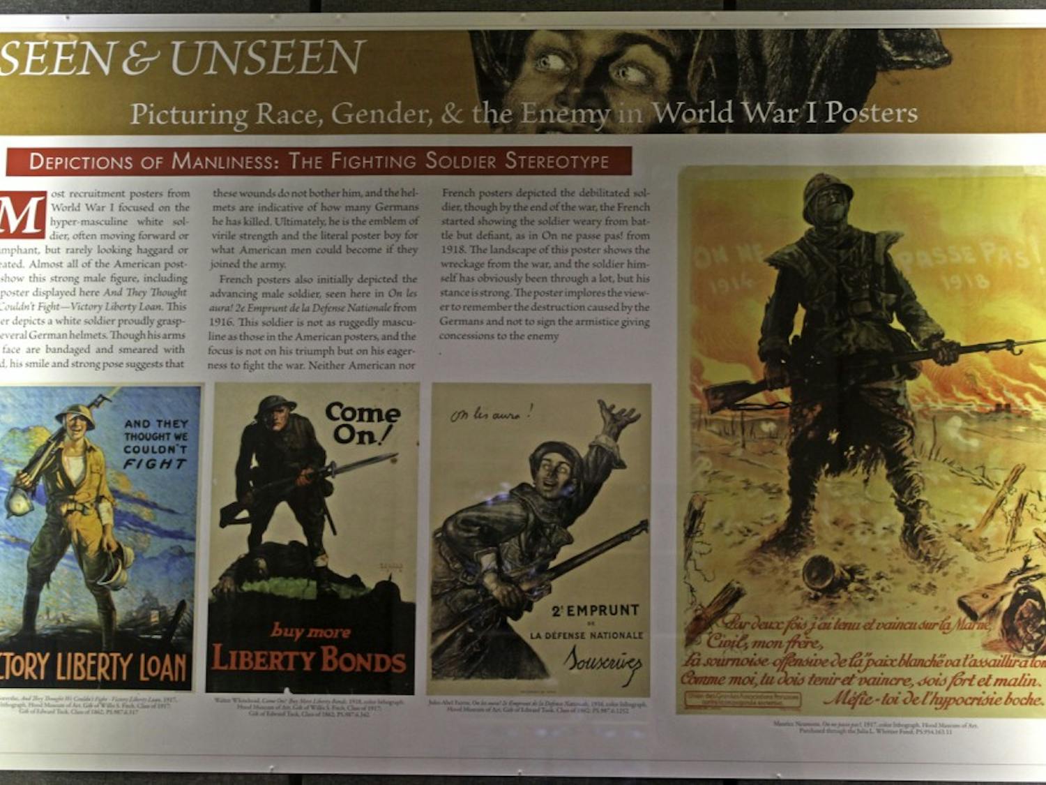 “Seen and Unseen: Picturing Race, Gender and the Enemy in WWI Posters” shows a fraction of the Hood’s collection.