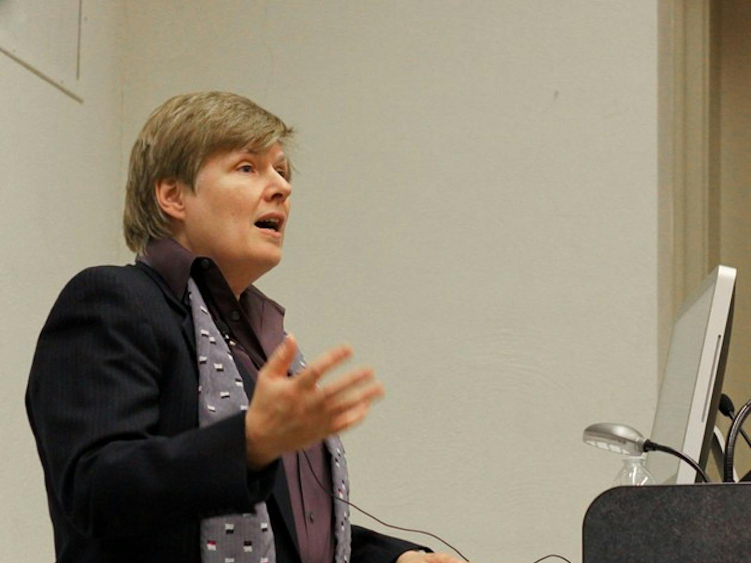 Georgetown University professor Nan Hunter spoke on marriage equality in Carpenter Hall on Thursday.