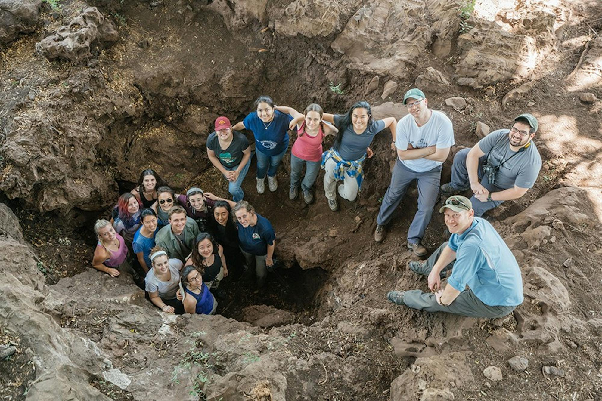 The class poses at the Malapa dig site., South Africa, Anthropology 70