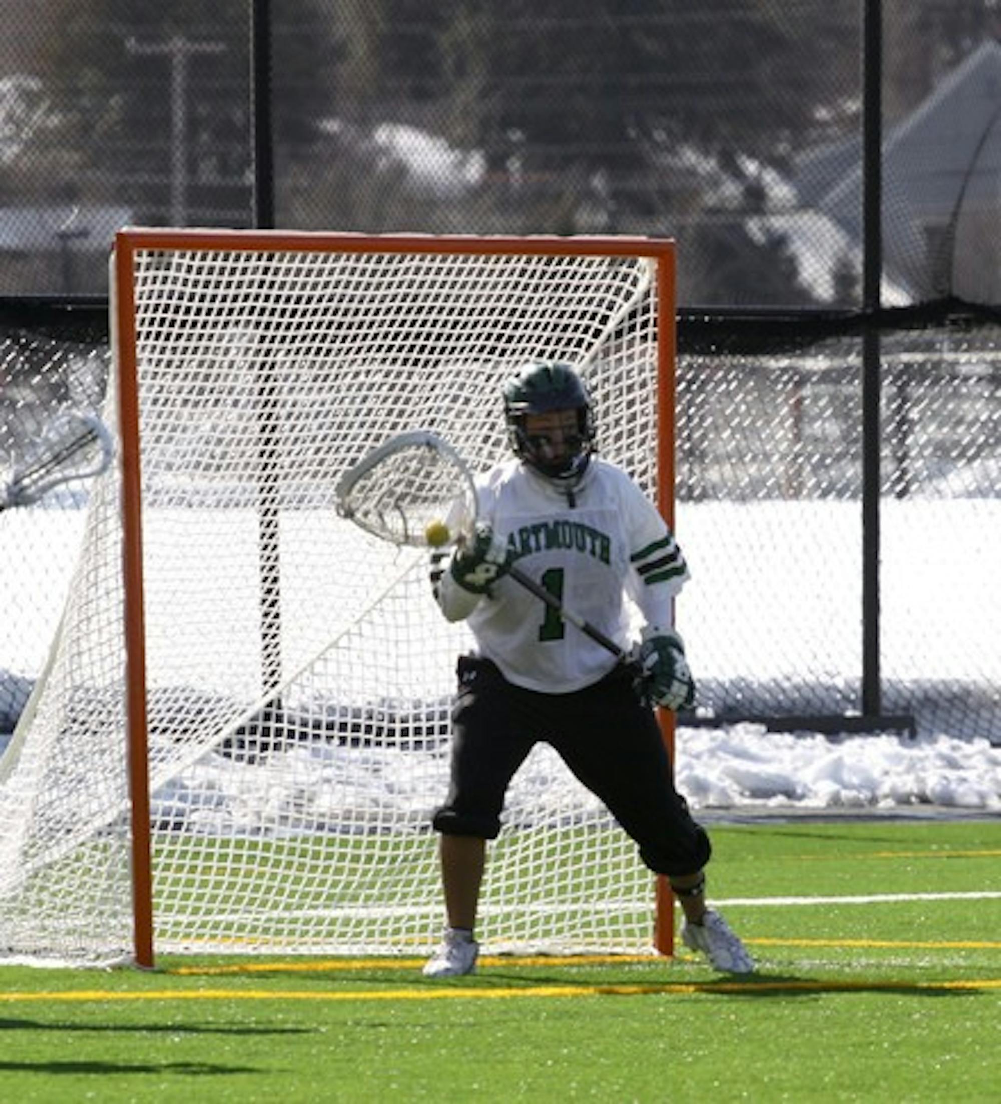 Co-captain Julie Wadland '10 had nine saves in Dartmouth's 16-1 victory over Brown on March 28.