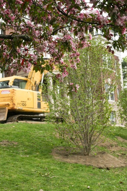 Construction on the Zantop Memorial Garden, which commemorates two professors who were murdered in 2001, began last week.