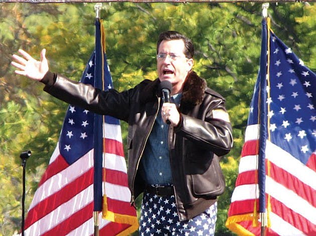 On Saturday, Stephen Colbert and Jon Stewart blurred the line between politics and entertainment with their 