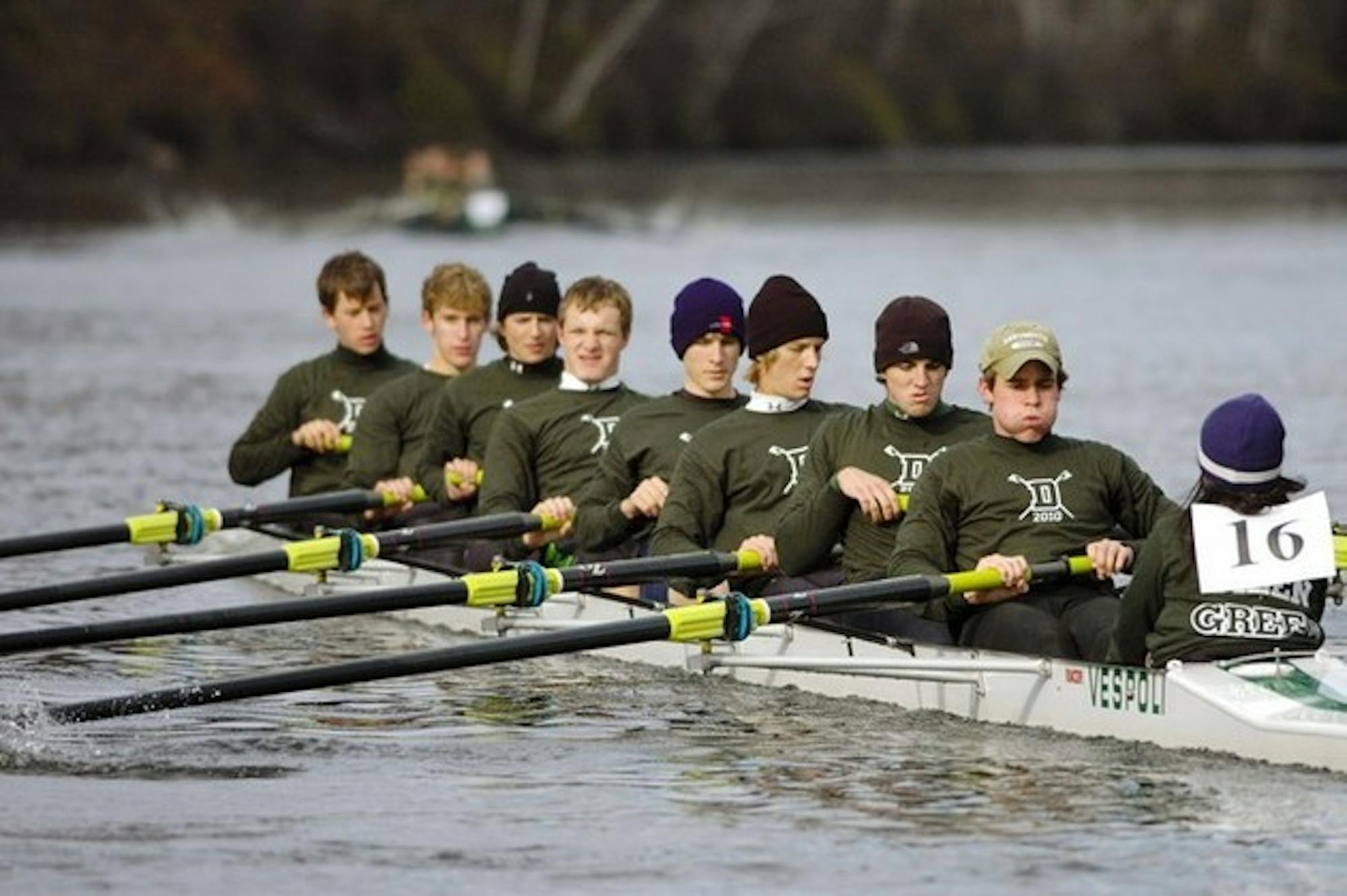 The freshman men's lightweight rowers finished eighth and ninth in their races Sunday at the Belly of the Carnegie regatta in Princeton, N.J.