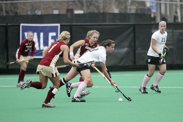 The field hockey team fell to Princeton University on Saturday afternoon despite breaking a long scoreless drought in the second half.