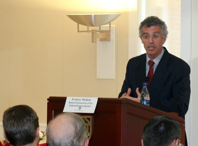 Federic Mishkin, a member of the Board of Governors of the Federal Reserve System, spoke on downturn in the nation's economy on Friday.