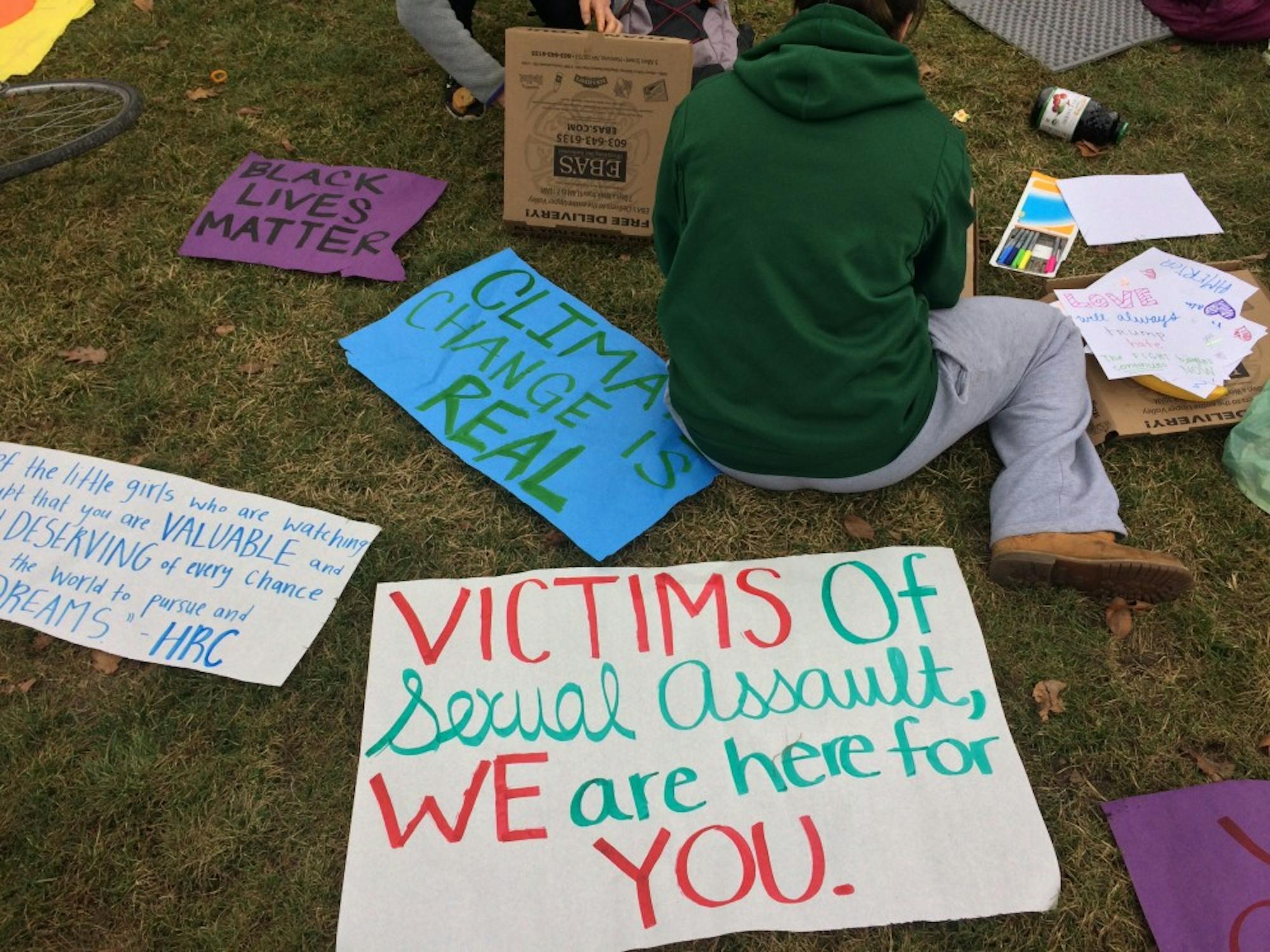 Signs displayed varying messages on social justice&nbsp;movements and self-care.