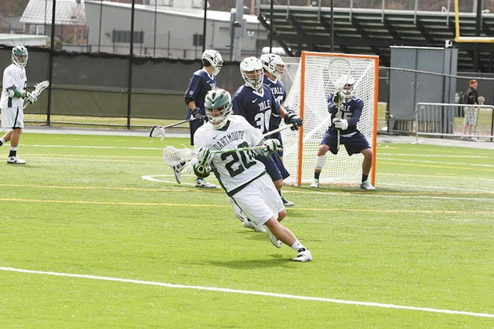 Drew Tunney '12 one of the few bright spots for the Big Green notched two goals in the losing effort.