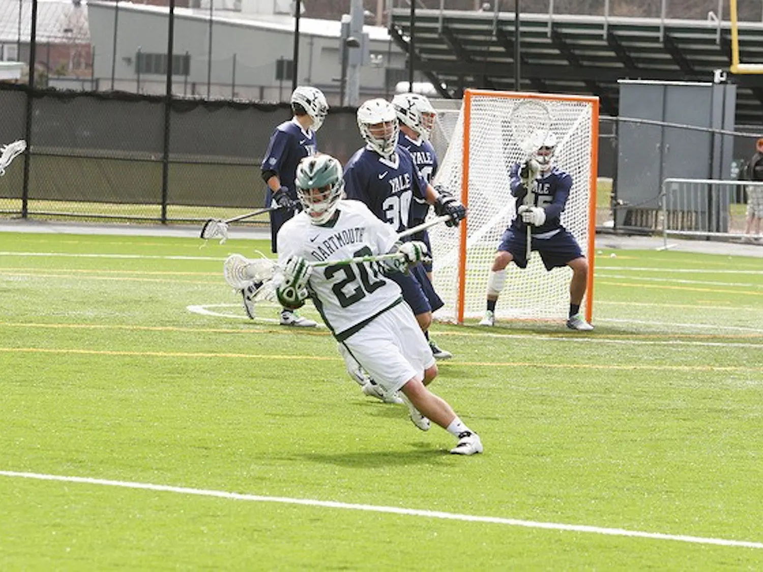 Drew Tunney '12 one of the few bright spots for the Big Green notched two goals in the losing effort.