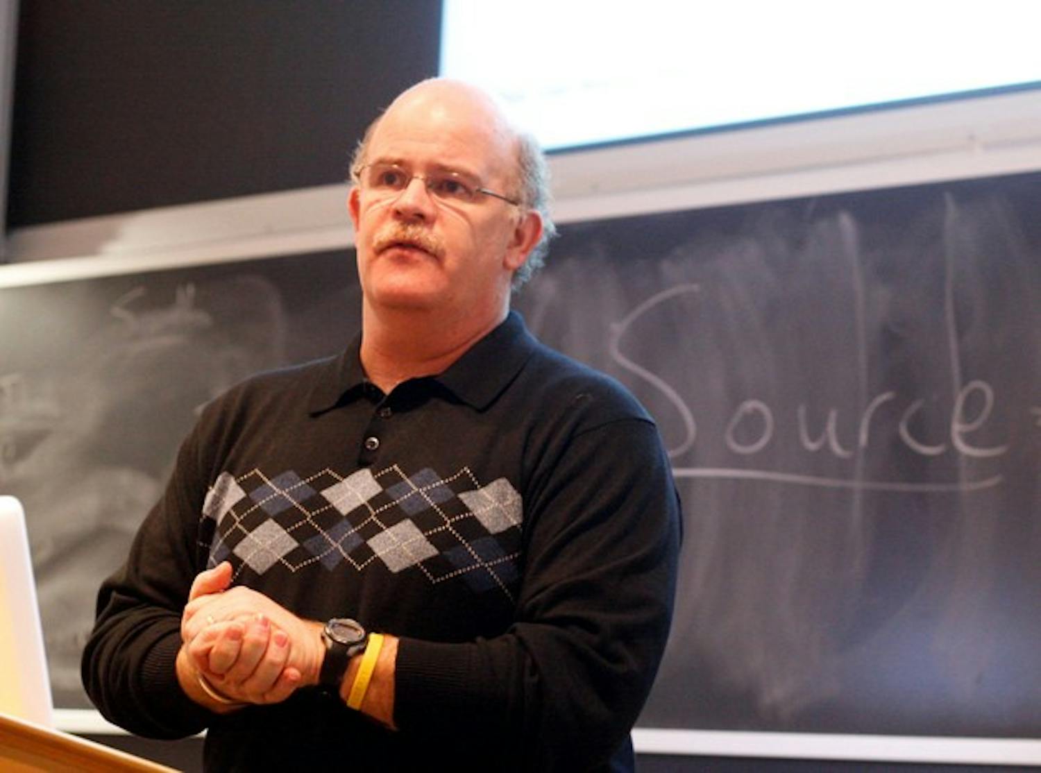 Rick Adams, a member of the Dartmouth's Home Team, discussed possible alterations and updatesto the Dartmouth web site, including updates to online campus maps, at a Web Town Meeting held on Monday.