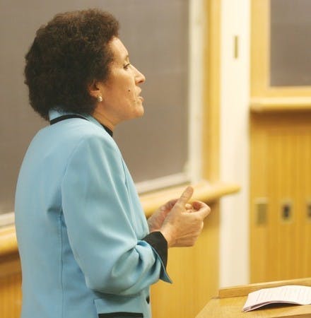 Dr. Fatima Sadiqi spoke on gender barriers in Moroccan society on Tuesday.