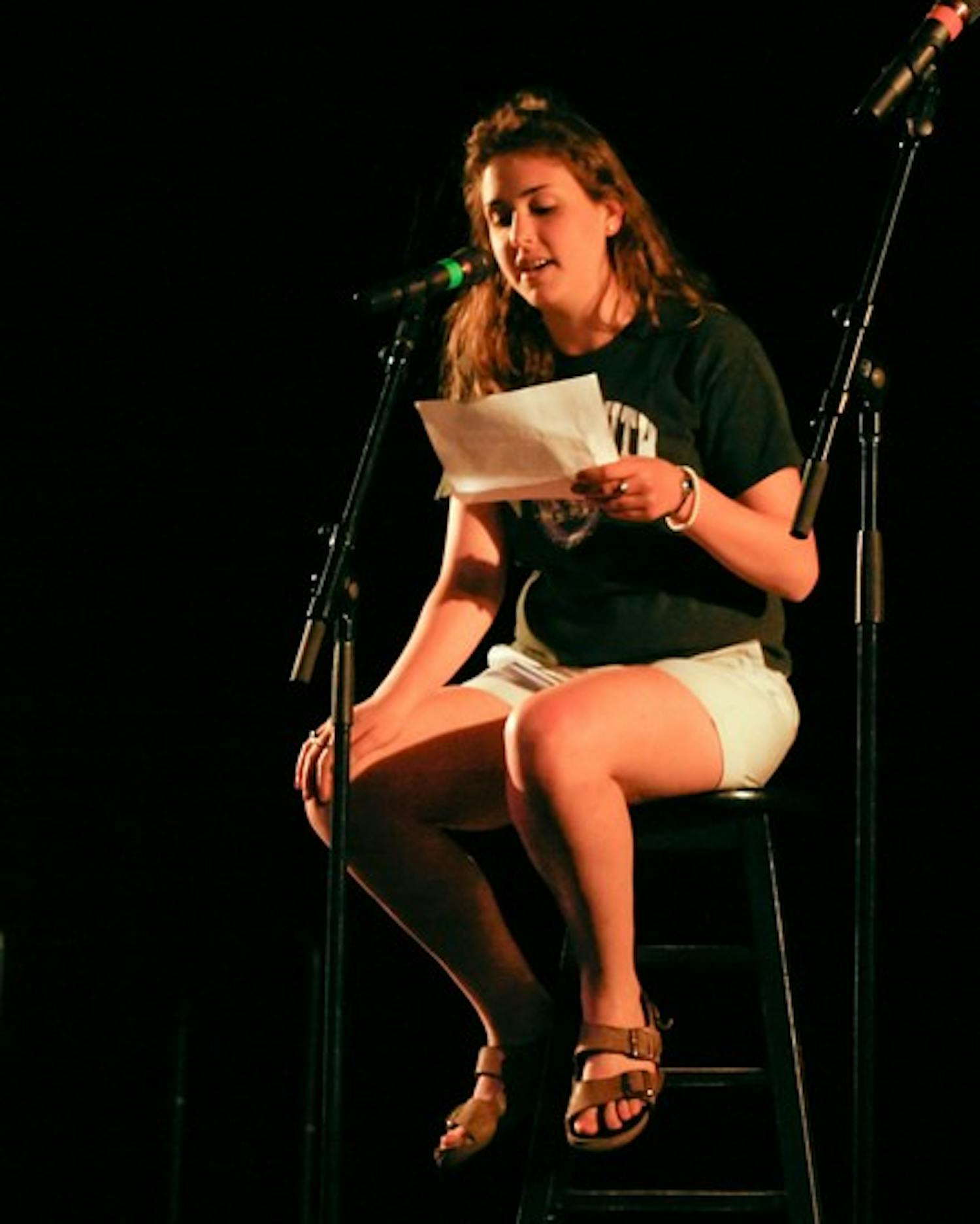 Speak Out, in Collis Common Ground on Wednesday, featured students reading anonymously submitted accounts of sexual assault.