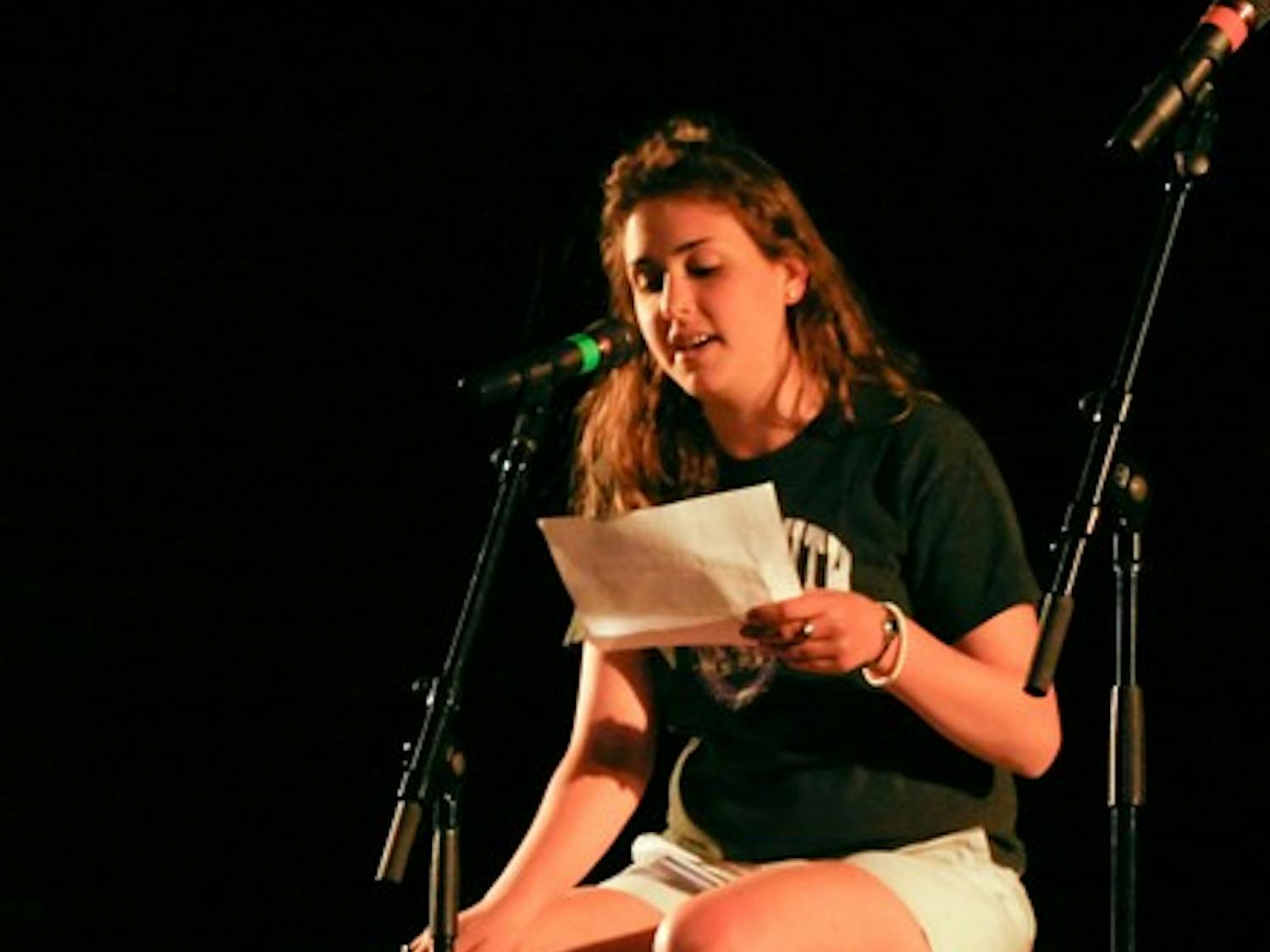 Speak Out, in Collis Common Ground on Wednesday, featured students reading anonymously submitted accounts of sexual assault.