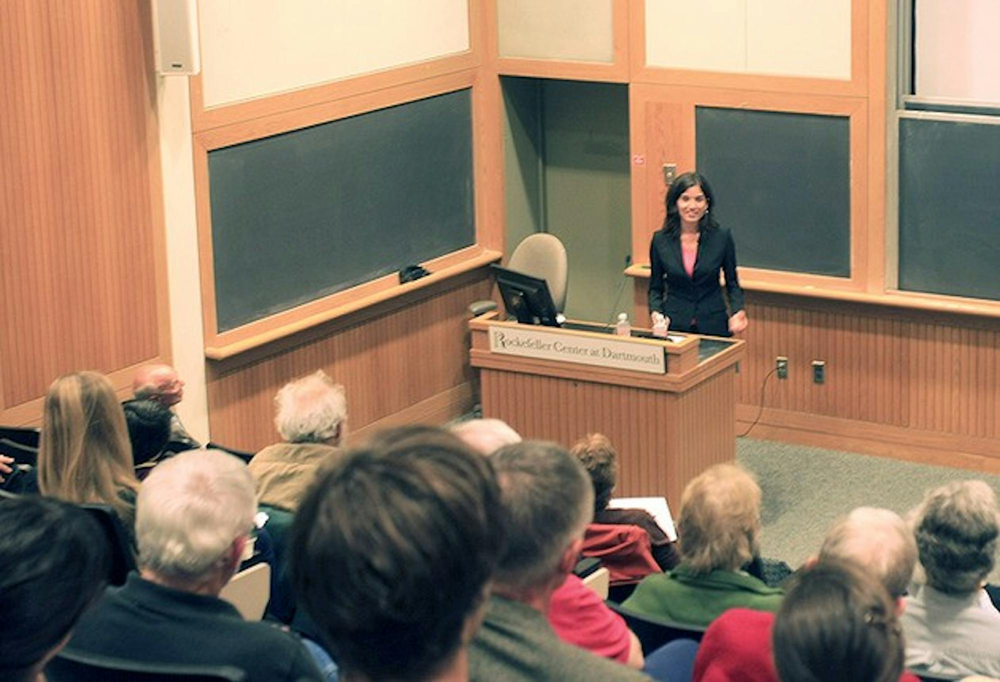 Swiss science journalist Samiha Shafy discussed the relationship between scientific and political issues in a Monday lecture at the Rockefeller Center.