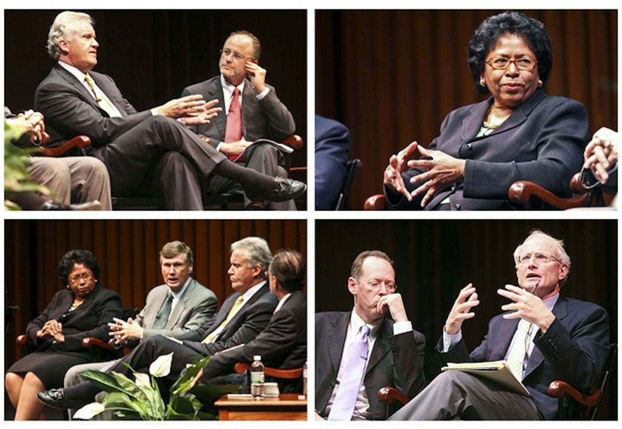 Leaders in business and academia took part in a panel, 