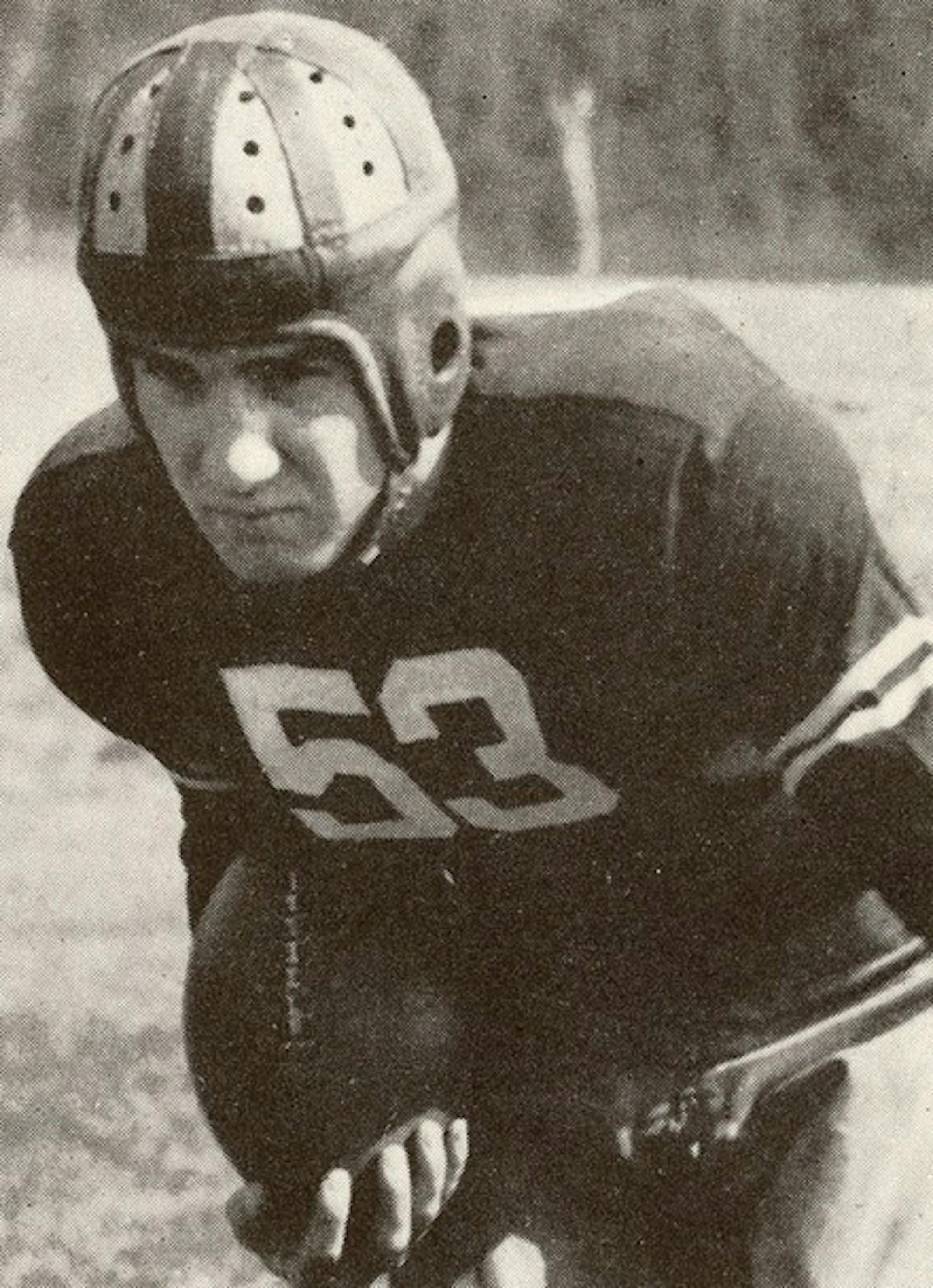 Bob MacLeod, the Big Green football captain in 1939, poses for the camera as the team prepared to embark on a pre-Ivy League campaign.