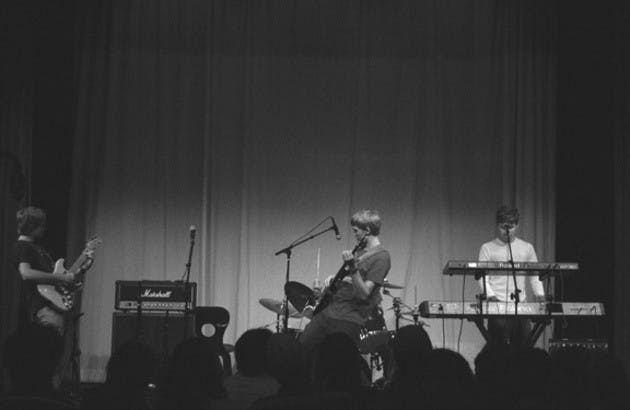 Juniors Teddy and Pete Mathias jam out with brother Johnny \'11 and Hamilton junior Casey Gibson. Filligar\'s latest album is called \