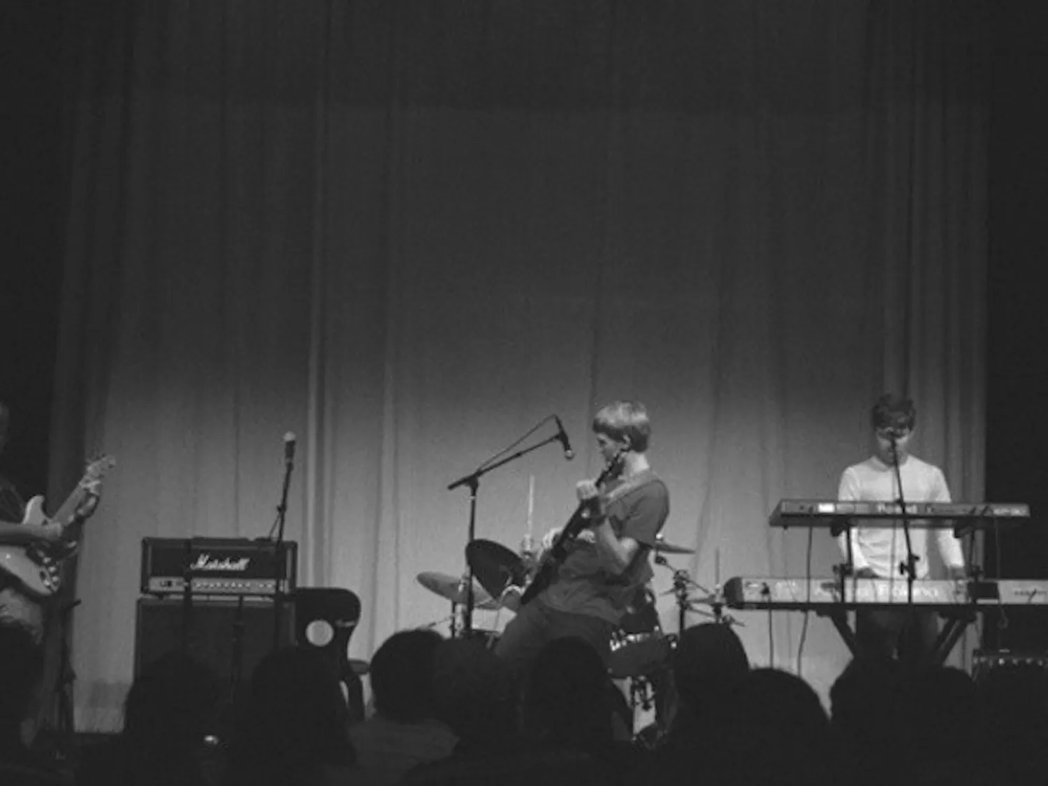 Juniors Teddy and Pete Mathias jam out with brother Johnny \'11 and Hamilton junior Casey Gibson. Filligar\'s latest album is called \