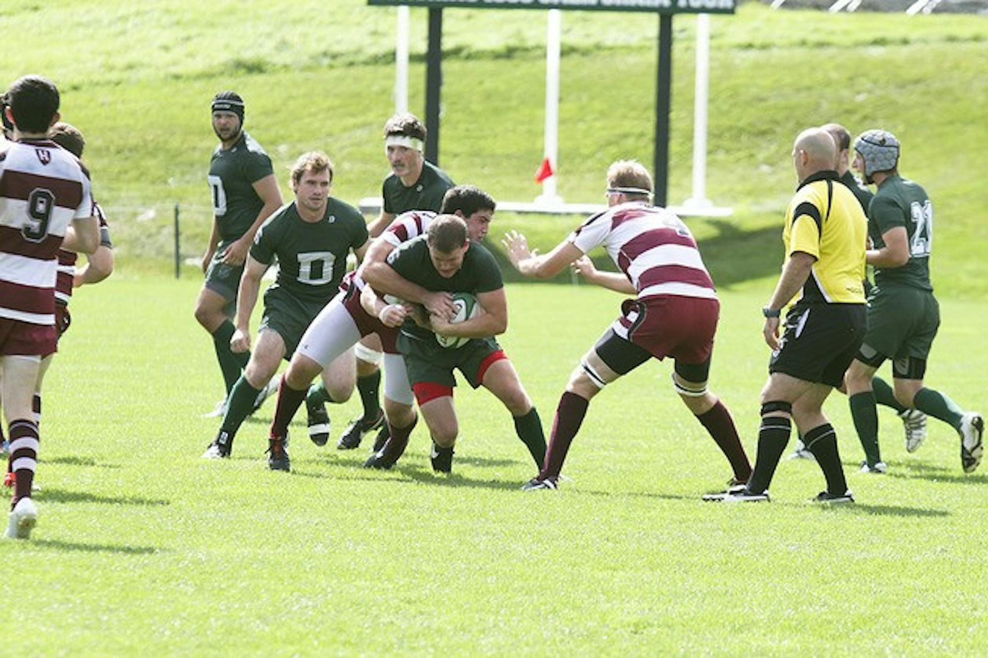 The men's rugby team will face Harvard University in Cambridge, Mass., on Saturday.
