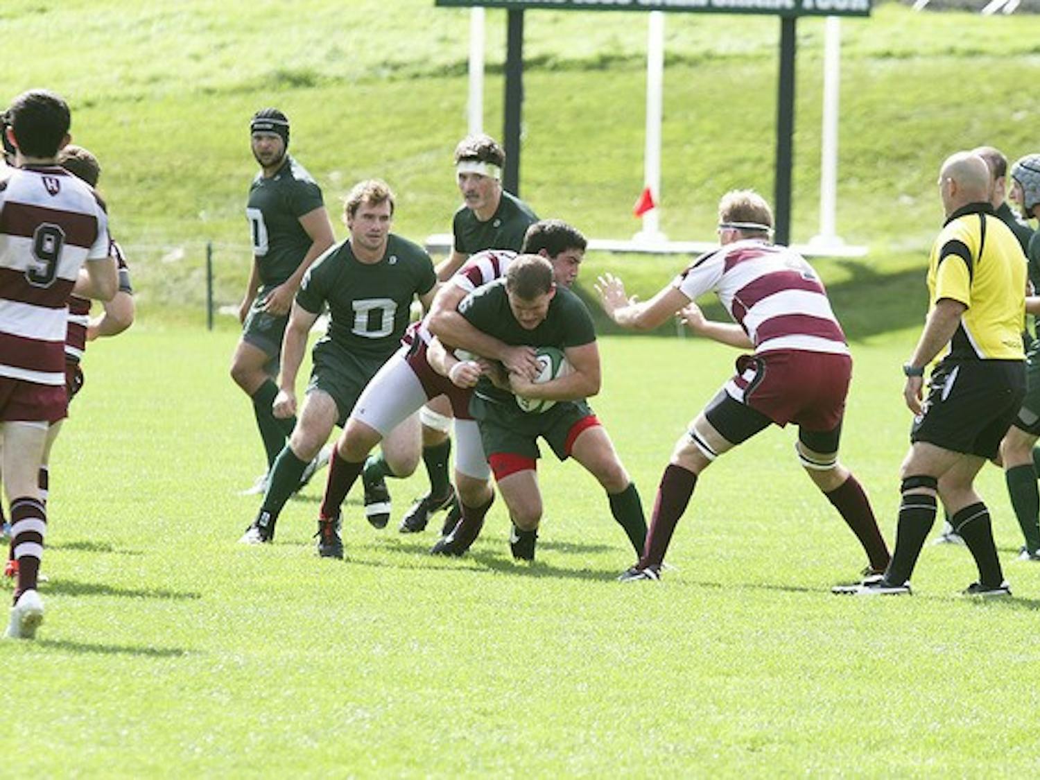 The men's rugby team will face Harvard University in Cambridge, Mass., on Saturday.