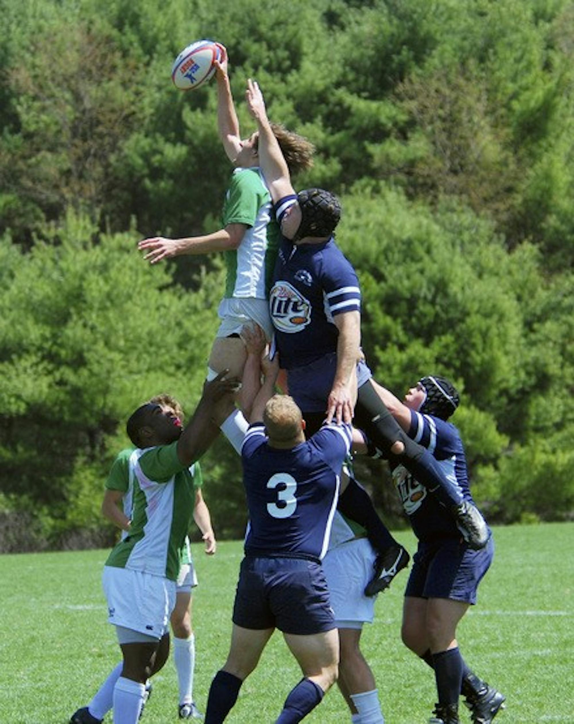 The Big Green grabs control of the ball on a lineout in early season action.