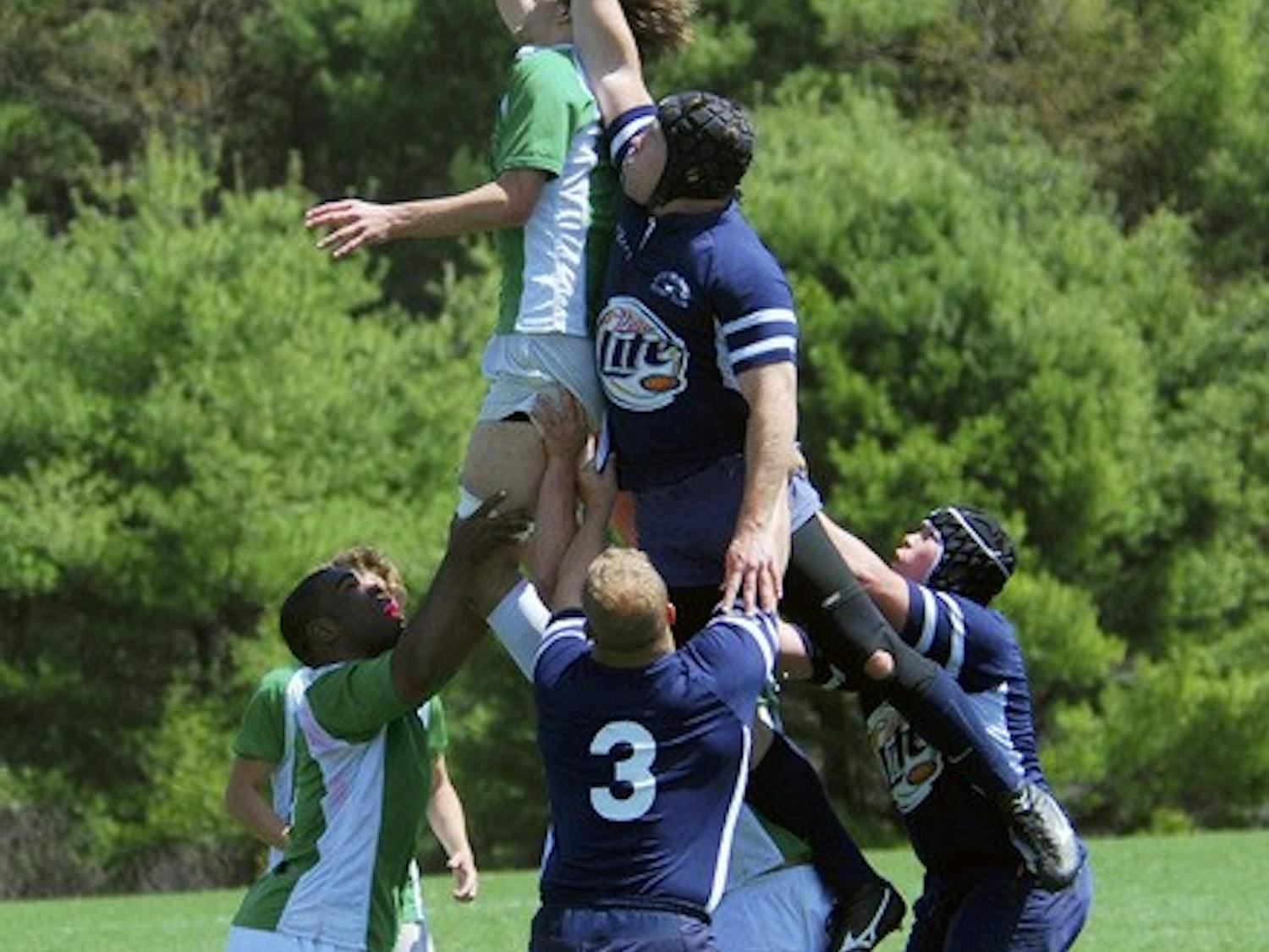 The Big Green grabs control of the ball on a lineout in early season action.