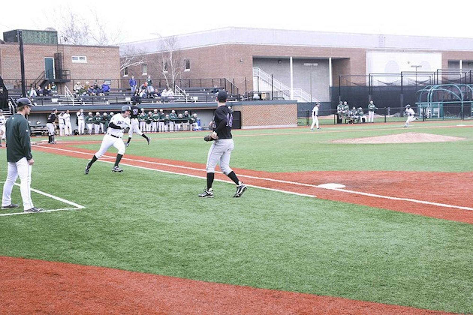 Dartmouth raced out to a 2-0 lead in the first inning of a 5-2 victory over Amherst College.