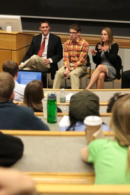The candidates gathered for the second debate of the Student Assembly election season on Tuesday night.