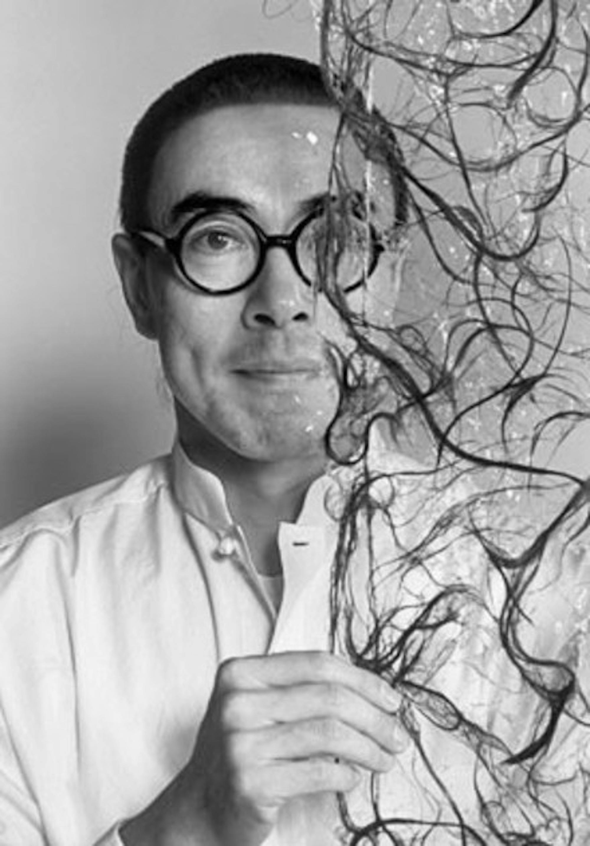 Gu uses native hair to represent a nation; the hair above is from Australia.