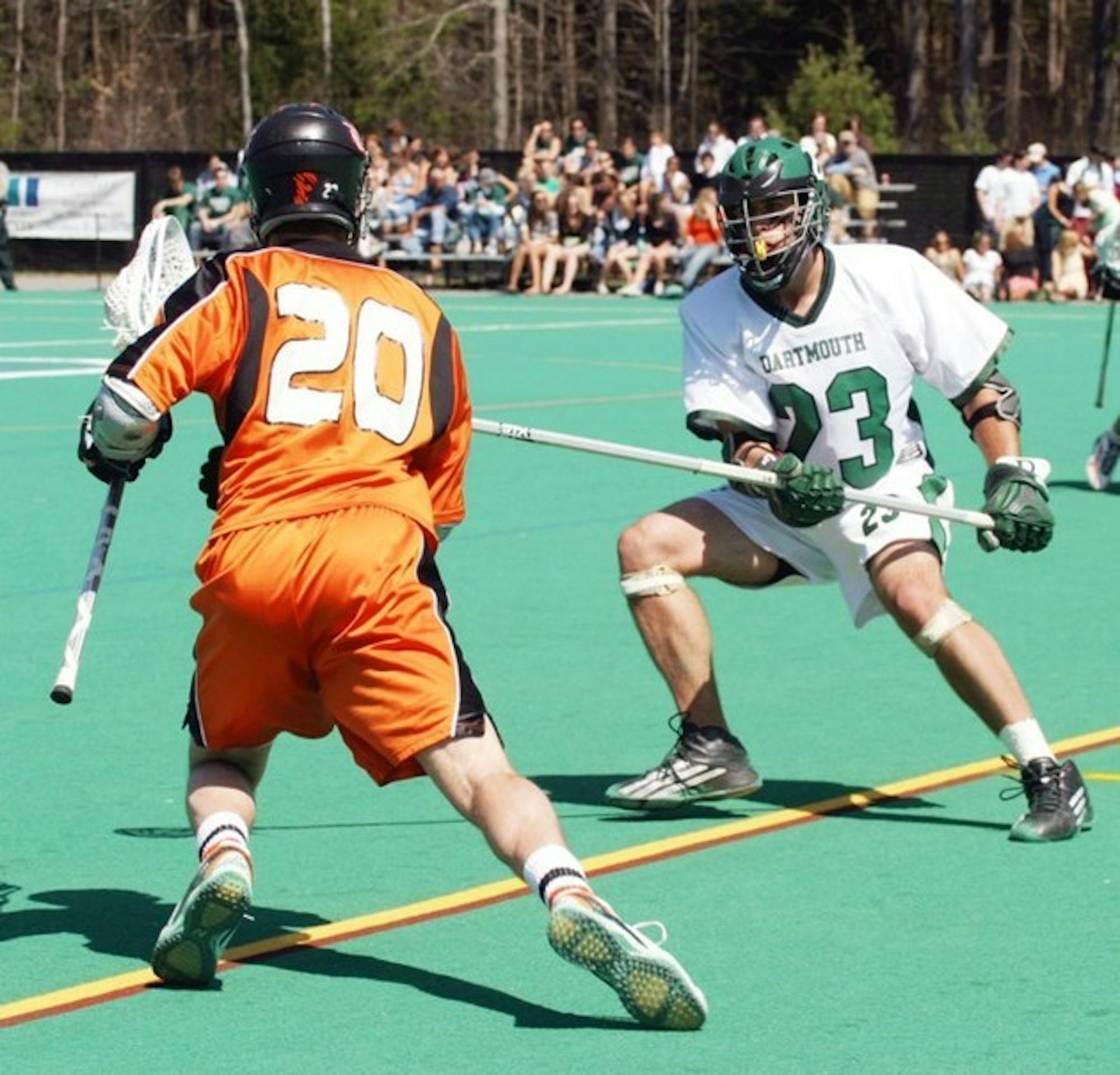 After three closely contested quarters, Princeton pulled away in the fourth to defeat the Big Green by five goals.