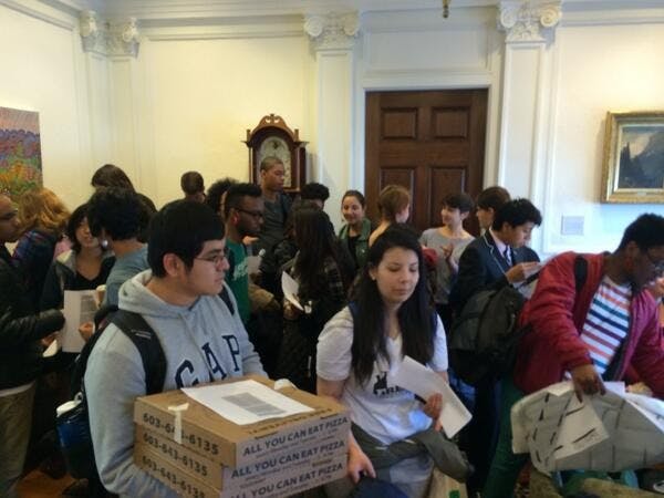 Students said they are prepared to spend the night in Parkhurst Hall.