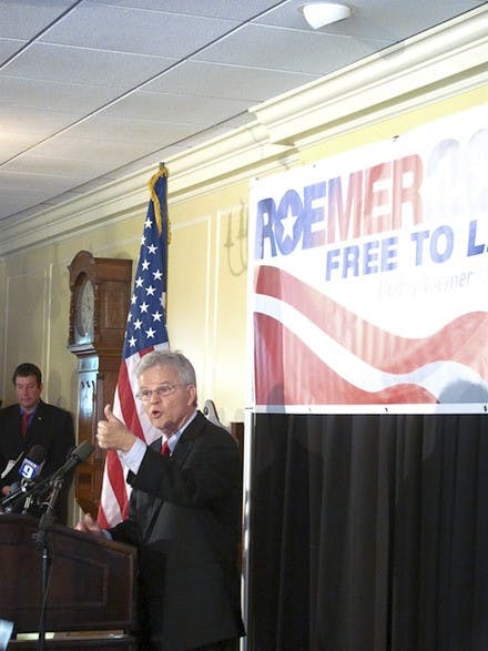 Former Louisiana Gov. Buddy Roemer spoke about the debt, fair trade and campaign finance reform in Moore Theater on Thursday.