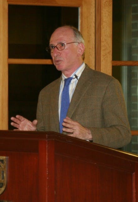 Transparency International co-founder Frank Vogl gave the keynote address about global business corruption at the conference this weekend.