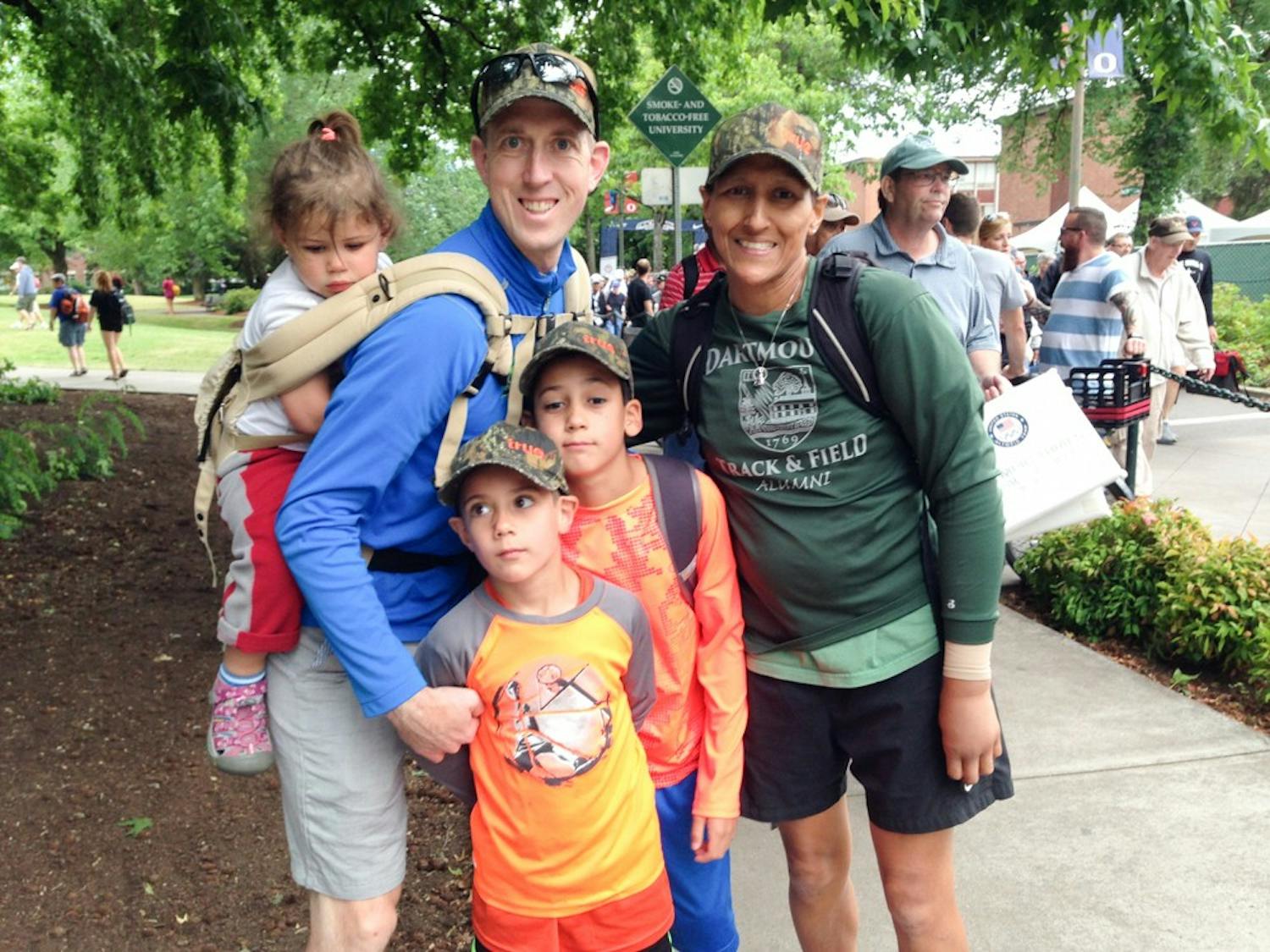 Maribel Sanchez Souther '96, who passed away on Dec. 31 2016, stands with her husband and children.