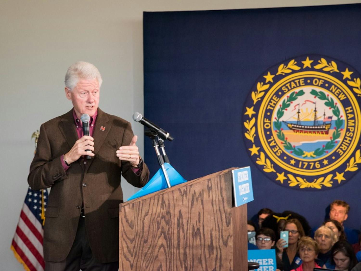 Former President Bill Clinton spoke Monday morning in Alumni Hall.