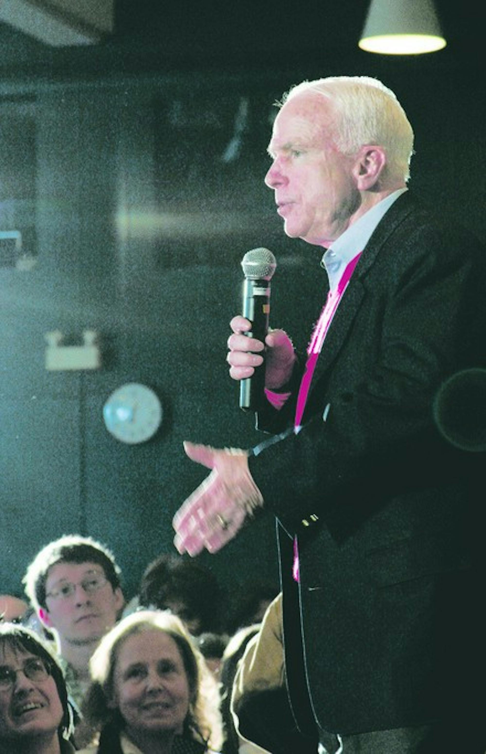 Republican presidential nominee John McCain visits Hanover in Jan. 2008.