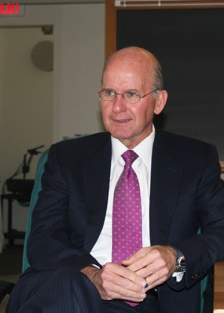 Former State University of New York chancellor details Nelson Rockefeller '30's contributions to the SUNY system at his Wednesday night speech.