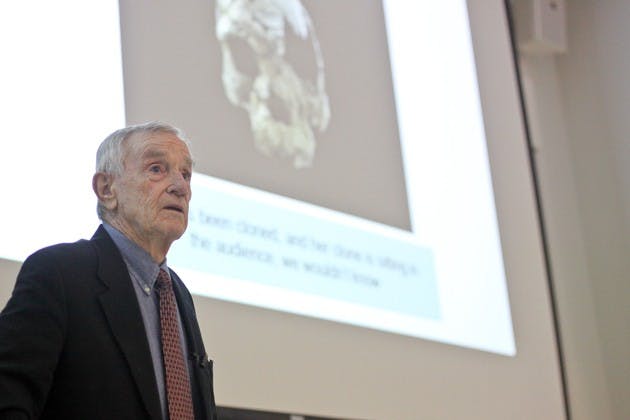 Robert Park, a physics professor at the University of Maryland, discussed the Malthusian theory of population growth during his Thursday lecture.